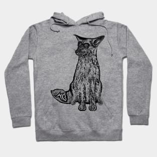 Hipster Coyote Black Hoodie